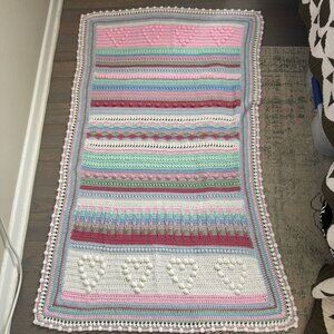 Pink Striped Baby Blanket